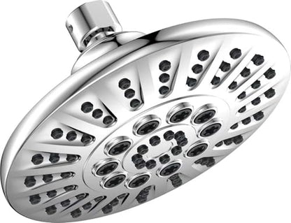 Low Flow High Pressure Replacement Shower Head Screw on,Durable Copper 6 Inch Fixed Showerhead with 5 Spray Modes,Only Detachable Showerhead 360°Rotating Shower Head for RV,Bathroom Essentials