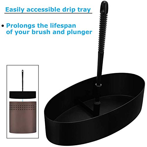 Blue Donuts Toilet Brush and Plunger Set with Holder, Modern Oil Rubbed Bronze Bathroom Accessories Toilet Plunger and Toilet Bowl Brush Combo - color: Bronze