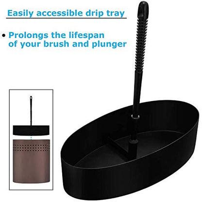 Blue Donuts Toilet Brush and Plunger Set with Holder, Modern Oil Rubbed Bronze Bathroom Accessories Toilet Plunger and Toilet Bowl Brush Combo - color: Bronze