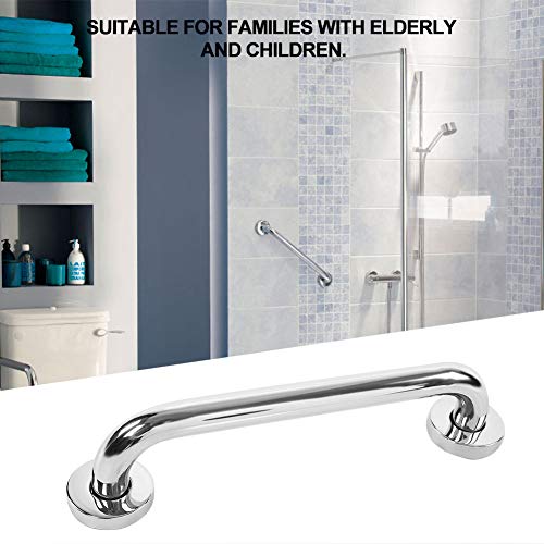 Stainless Steel Shower Grab Bar, 30cm/11.8 Inch, Curled Grip, Wall Mount, Non-Slip Safety Handle for Bathtubs and Showers