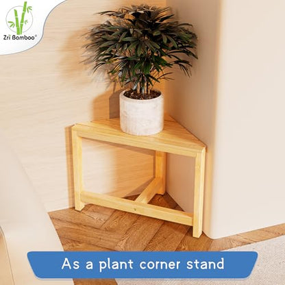 Shower Stool for Inside Shower - Small Bamboo Corner Shower Foot Rest for Shaving Legs,12 in High