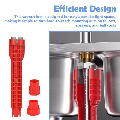 8-in-1 Sink Wrench – Multifunctional Plumbing Tool for Faucet, Pipe & Aerator Repair, ABS & Zinc Alloy Basin Wrench with Extended Reach for Kitchen & Bathroom