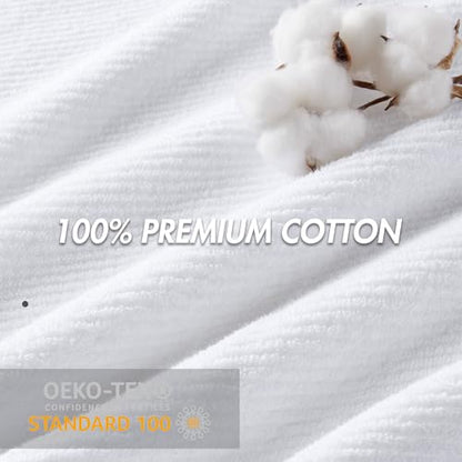 Madison Park 100% Zero Twist Cotton 4 Piece Bathroom Bath Towels, White | 30" x 56" Large Shower Towels, 500 GSM Diagonal Ribbed, Soft, Quick Dry, Highly Absorbent, Durable, Modern, OEKO TEX - color: White, size: 4 Piece Bath Towel Set