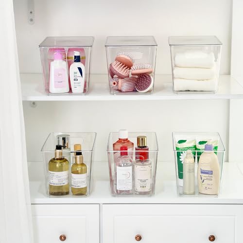 Vtopmart 8 Pack Clear Stackable Storage Bins with Lids, XLarge | BPA-free Plastic, Organize Vertically, For Pantry Kitchen Fridge Cabinet Closet Bathroom, Built to Last, Easy to Move - size: XL(13"L x 7.4"W x 7"H)