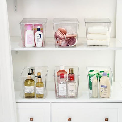 Vtopmart 8 Pack Clear Stackable Storage Bins with Lids, XLarge | BPA-free Plastic, Organize Vertically, For Pantry Kitchen Fridge Cabinet Closet Bathroom, Built to Last, Easy to Move - size: XL(13"L x 7.4"W x 7"H)