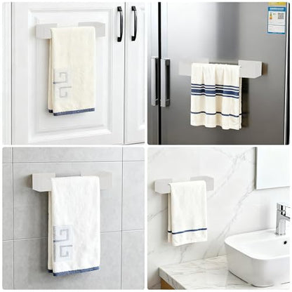 Self Adhesive Hand Towel Holder/Towel Ring,Stainless Steel Hand Towel Bar Rustproof Stick on Wall-Towel Rack for Bathroom/Kitchen (1, Shiny White, 9 Inch) - color: Shiny White