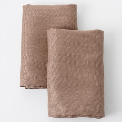 Linen Thick Kitchen Towels Set of 2-100% Linen Dish Towels with Hanging Loops, Super Soft Quick Dry Tea Towels Stonewashed and Handcrafted 17.7 x 23.6 Inch,Dark Khaki - color: Dark Khaki, size: Hand Towel
