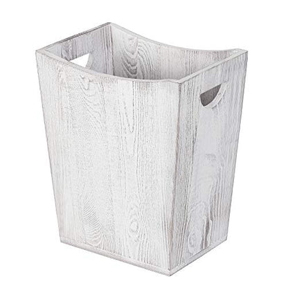 SEHERTIWY Grey Trash Can Wastebasket, 2 Gallon Small Waste Basket with 2 Handles, Rectangular Bathroom Garbage Can for Bathroom, Office, Living Room, Bedroom, Kitchen - color: Grey