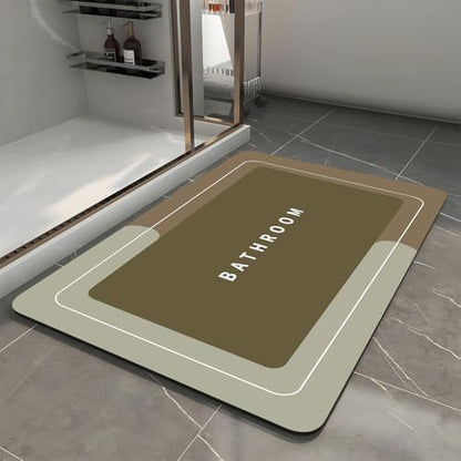 Bath Mat, Quick-Drying Non-Slip Thin Bathroom mat Super Absorbent Bath mats Rug-Bath Mats for Bathroom Floor Bathtub Vanity-Bathmat Bath Rug Easy Care Khaki 27.5" x15.7" - color: Khaki