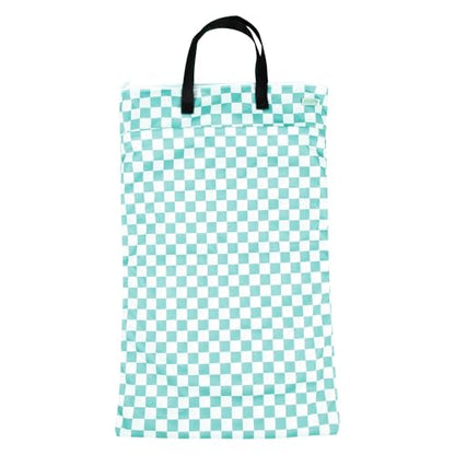 wegreeco Reusable Hanging Wet Dry Cloth Diaper Bag (Checkerboard Mint Green) - color: Checkerboard Mint Green