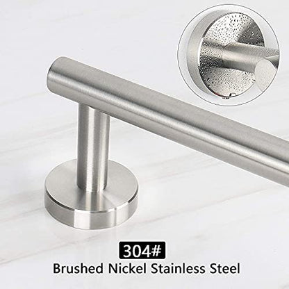 NearMoon Bath Towel Bar, Thicken Stainless Steel Shower Towel Rack Holder Wall Mounted for Bathroom, 26-lnch Overall Length-24-lnch Usable Hanging Space (1 Pack, Brushed Nickel) - color: Brushed Nickel, size: 26 Inch