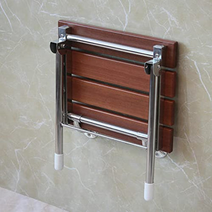 14.9"x12.2" Folding Shower Seat - Wall Mounted - Solid Wood Fold Down Spa Bench