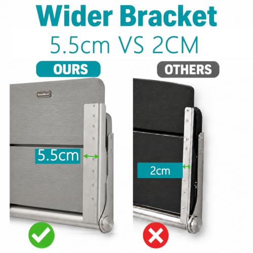 400 lbs Capacity Upgraded Wide Bracket Wall Mounted Folding Shower Seat, Heavy Duty Waterproof Fold Down Shower Bench, Foldable Shower Chair for Inside Shower, Home Care,Gray - color: Grey