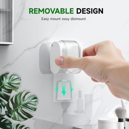 2 Pcs Toothbrush Holders Wall Mounted, Single Slot Design, Shower Self Adhesive Wall Mounted Toothbrush Holder with Cover, Waterproof and Dustproof, Suitable for Bathroom, Family, Travel (Transparent) - color: 2pcs-transparent