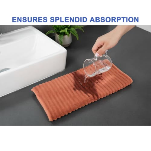 3-Piece Hand Bath Towels 14 X 29.6 Inchs, Quick-Dry Microfiber Washcloths with Hanging Loop, Soft & Absorbent Face Towels for Bathroom Kitchen Gym Travel - color: 3orange