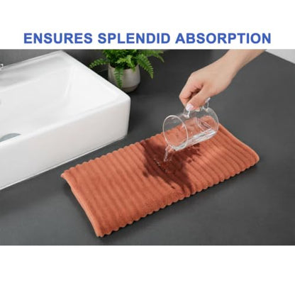 3-Piece Hand Bath Towels 14 X 29.6 Inchs, Quick-Dry Microfiber Washcloths with Hanging Loop, Soft & Absorbent Face Towels for Bathroom Kitchen Gym Travel - color: 3orange
