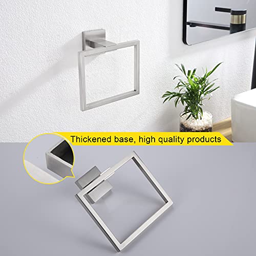 KOKOSIRI Bath Towel Ring 2PC Towel Hanger Bathroom Towel Holder Towel Rack Wall Mounted Stainless Steel 2 Pack, Brushed Steel, B3004BR-P2 - color: Brushed Nickel, size: 2 Pack