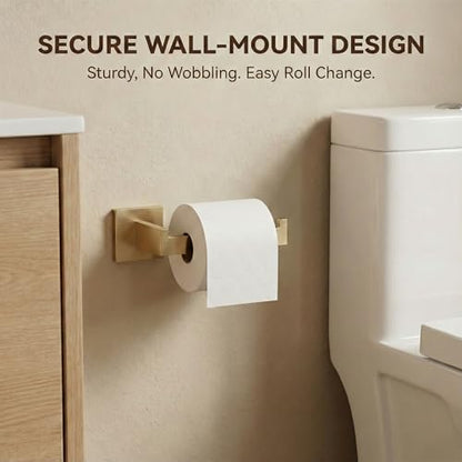 5-Piece Bathroom Hardware Set, 23.6 in Towel Bar, Brushed Gold | 304 stainless steel, towel ring, toilet paper holder, 2 robe hooks, wall-mounted, installation hardware included - color: Brushed Gold
