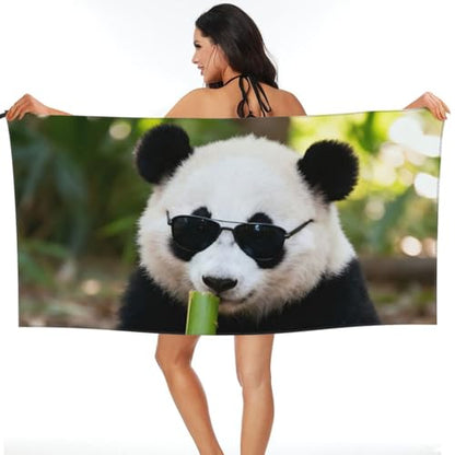 Panda Eating Bamboo Quick Dry Bath Towels - Super Soft Bath Towels for Home, Spa, Gym, Travel - color: Panda Eating Bamboo, size: 27.5"x55"