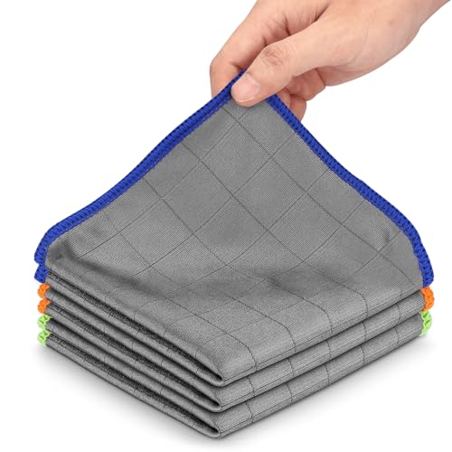 Microfiber Glass Cleaning Cloths,Lint Freel,11.8"×11.8in,3 Pack | Streak Free Miracle Cleaning Cloth,Reusable Cleaner Towels for Kitchen,Windows,Stainless Steel,Mirror,Glasses,Car Windshields - color: Multicolor