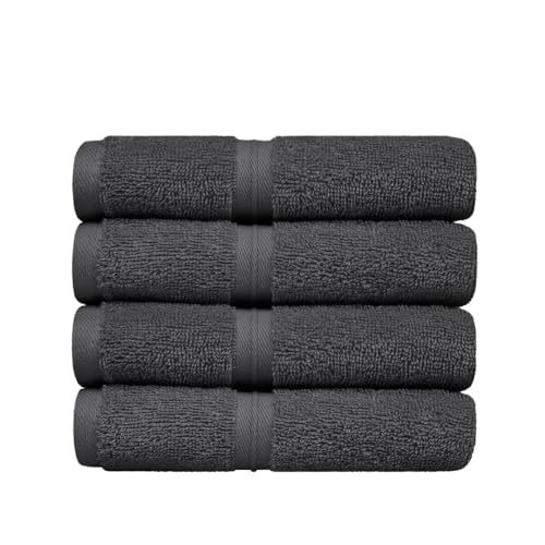 Cozy & Absorbent Washcloths Set of 4 (12" x 12") Hotel Quality, Versatile as, Face Towels, 100% Cotton Washcloths, Soft Wash ClothsBathroom Wash Cloths -%100 Cotton - Anthracite - color: Anthracite