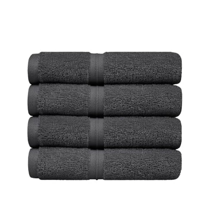 Cozy & Absorbent Washcloths Set of 4 (12" x 12") Hotel Quality, Versatile as, Face Towels, 100% Cotton Washcloths, Soft Wash ClothsBathroom Wash Cloths -%100 Cotton - Anthracite - color: Anthracite