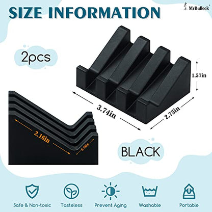 Self Draining Silicone Soap Dish Holder Waterfall Tray, 2 Pack Pink Black | Waterfall design drains fast to keep soap dry, non-slip silicone base anti slide, soap saver for bathroom & kitchen - color: Pink-black, size: 2