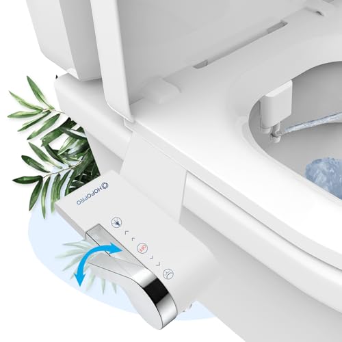HOPOPRO Bidet Attachment for Toilet, Non-Electric Bidet Ultra-Slim Dual Nozzle (Feminine/Rear Wash), Cold Water Bidets Sprayer for Existing Toilets with Adjustable Pressure Control 1-Min Install - color: White, style: 2 Modes