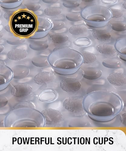 HITSLAM Bathtub Mat Non Slip, 35x16 Inch Bubble Oval Bath Tub Mat for Bathroom, Machine Washable Shower Mat with Suction Cups and Drain Holes, Grey - color: Grey, size: 35" x 16" (Oval)
