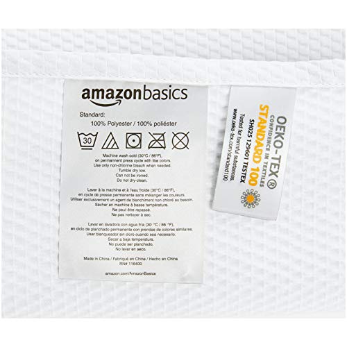 Amazon Basics Lightweight Super Soft Easy Care Microfiber Waffle Texture Shower Curtain , 72" x 72", White - color: White, size: 72"W x 72"L (Pack of 1), style: Waffle Texture