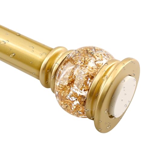 Shower Curtain Rod 27 to 60 Inch,1 Inch Diameter Shower Rod for Bathroom, No Drilling Tension Curtain Rod for Window, Adjustable Spring Tension Rod,No Drilling,No Rust,Gold - style: Gold-S