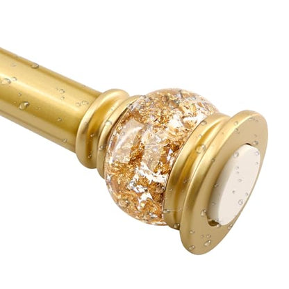 Shower Curtain Rod 27 to 60 Inch,1 Inch Diameter Shower Rod for Bathroom, No Drilling Tension Curtain Rod for Window, Adjustable Spring Tension Rod,No Drilling,No Rust,Gold - style: Gold-S