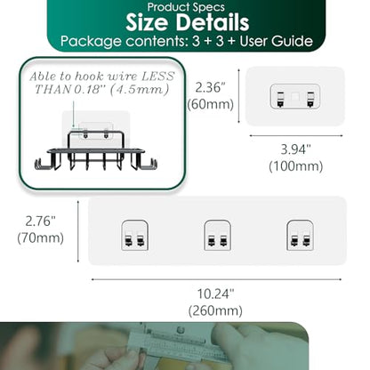 Shower Caddy Adhesive Replacement Stickers, Shower Organizer Adhesive Replacement Strips (Transparent - 6 Packs) - color: Transparent - 6 Packs