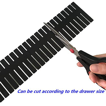 8pcs DIY Plastic Drawer Organizer Adjustable Drawer Dividers for Home Tidy Closet, Socks, Underwear, Office School Supplies, Kitchen Utensil Tools (Black) - color: Black