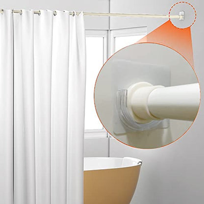 Venupple Shower Rod Holder, 2 Packs Tension Curtain Rod Bracket No Drilling, Adhesive Shower Rod Retainer Shower Curtain Rod Holder | Shower Curtain Rod not Included Transparent | Adhesive Shower Rod Retainer Shower Curtain Rod Holder for Wall| Shower Cur