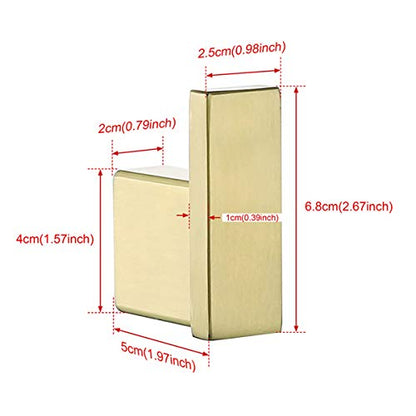 RANDOM Brushed Gold Towel Hook Modern Steel Clothes Rack Wall Mounted Coat Robe Clothes Hook for Bathroom Kitchen Home Garage 304 Stainless Steel Wall Hook 2 Pack 96009-8BG. - color: Single Hook-Brushed Gold