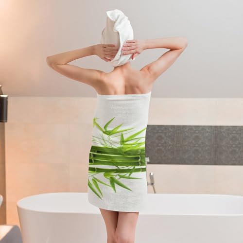 Green Bamboo Lotus Bath Towel Highly Absorbent,Beach Towels for Men Women,Pool Towel Bathroom Essential for Beach,Gym,Travel, Camp