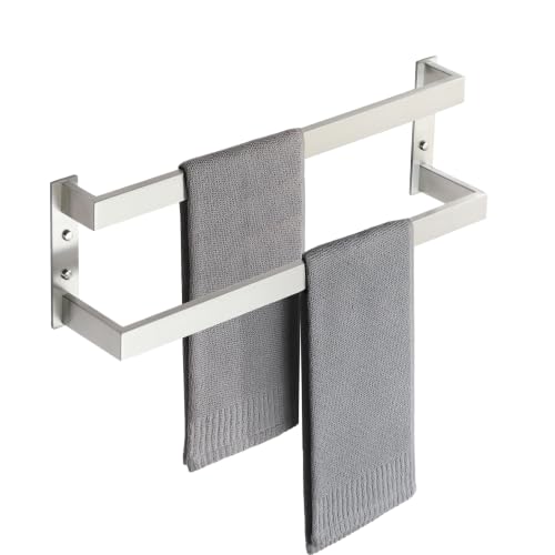 Alise Double Towel Bar, 20" Double Towel Racks for Bathroom, Brushed Nickel | SUS304 Stainless Steel Bathroom Towel Rack Wall Mounted, 3.54" Wide Towel Holder Quick Drying, Ladder Design - color: Brushed Nickel, size: 20-inch