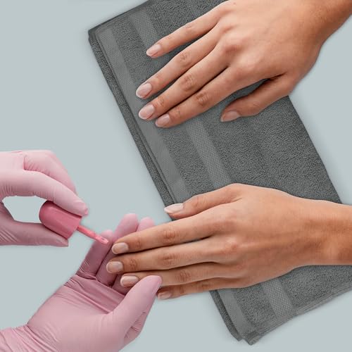 Avalon Towels Wash Cloths 12 Pack Grey 100% Cotton Washcloths 12x12 Face Towels, Wash Rags, Facial Towel, fingertip Towel for Bathroom, Grey Washcloth - color: Grey