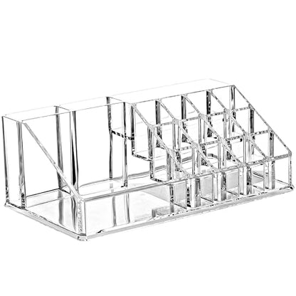 Ikee Design 5 Pcs Acrylic Makeup Organizer, 15 Drawers Lipstick Holders | 5 Pcs Set Acrylic Makeup Organizer with 15 Drawers and Removable Top Lipstick Holders, Make-up,Your Vanity or Bathroom - color: 1d) 1 Top 15 Drawers