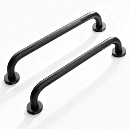 2 Pack Grab Bars for Bathtubs and Showers, NEWRAIN 16 Inch Stainless Steel Wall Bathroom Shower Handle, Anti Slip Black Safety Bars Toilet Handicap Elderly Senior Assist Bath Saft Hand Rail - color: Matte Black