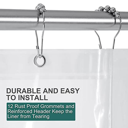 AmazerBath 78 Inch Shower Curtain Liner Clear Plastic, Long Shower Curtain Heavy Duty 8G, Premium PEVA Weighted Shower Curtains for Bathroom with 3 Big Stones and Grommets, 72x78 Inches - color: 8g Clear, size: 72"W x 78"L (Pack of 1)