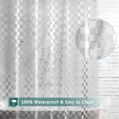 Shower Curtain Liner, 100% Waterproof Peva Shower Curtains with 3 Duty Heavy Bottom Magnets and 12 Rust Proof Grommets, 72x72 Weighted Shower Liner for Shower Stall, Bathtubs - color: 3d Square