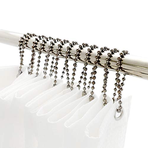 SBC Shower Curtain Hooks Rings, Set of 12, Black Nickel, Metal, Spa-Quality Look - color: Black Nickel, size: 6 Inch