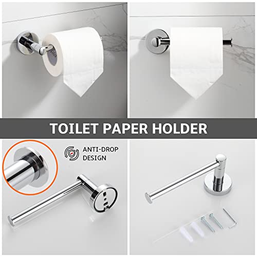 BGL Bathroom Accessory Set Chrome 4 Pieces Bathroom Towel Rack 24 Inches Adjustable Bathroom Hardware Set - color: Chrome, size: 4 PIECES