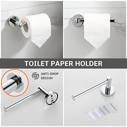 BGL Bathroom Accessory Set Chrome 4 Pieces Bathroom Towel Rack 24 Inches Adjustable Bathroom Hardware Set - color: Chrome, size: 4 PIECES
