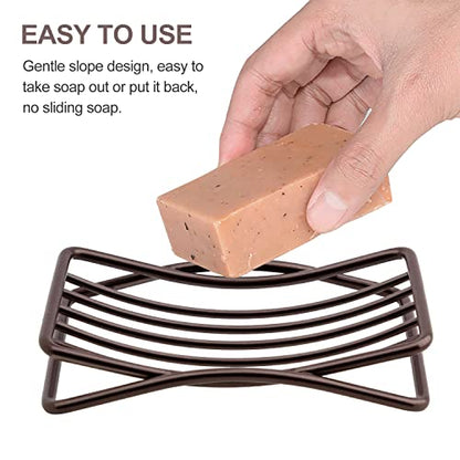 Soap Dish for Shower Bathroom Bar Soap Holder, Stainless Steel Self-draining Sponge Holder for Kitchen Sink Bathtub, Easy Cleaning Quick Dry, Bronze - color: Bronze-1 Pack
