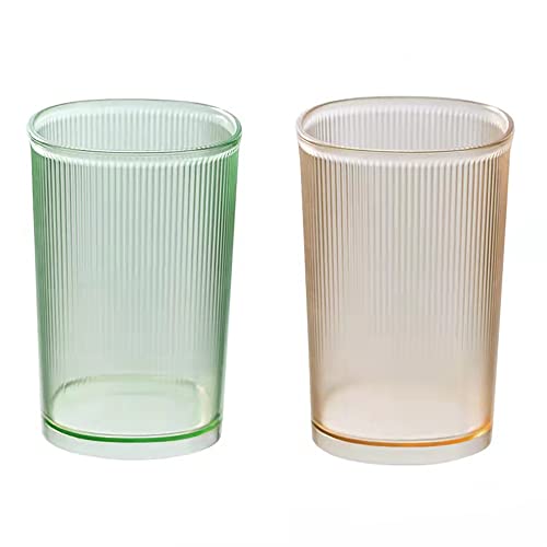 Unbreakable Cup, Bathroom Tumbler, Plastic Toothbrush Holder, Tumbler Cup, Bathroom Cups,Makeup Brush Holder,Set of 2 Reusable Drinking Glasses. - color: Clear Green and Clear Yellow