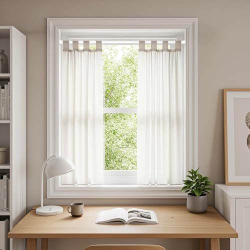 MEXAU 2 Pack White Spring Tension Curtain Rods 16-37 Inch Small Shower Rod | Adjustable Tension Rods No Drilling for Window, Bathroom, Closet, 7/8"Spring Tension Rods,Small Shower Curtain Rod,Iron - color: White-2P, size: 16-37 inch