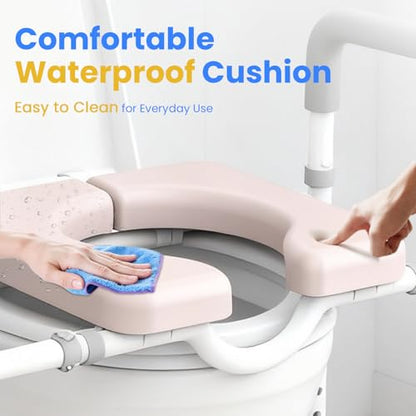 Male-Friendly Width & Height Adjustable Raised Toilet Seat With handles | Toilet Riser for Elderly, Handicap, Elevated, Fit Any Toilet, 400lbs - size: Regular